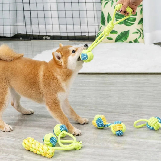 Dog Tugging Toy - Tug & Play Rope Ball