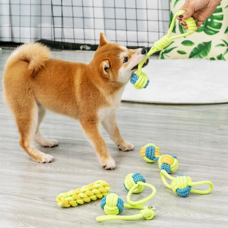 Dog Tugging Toy - Tug & Play Rope Ball
