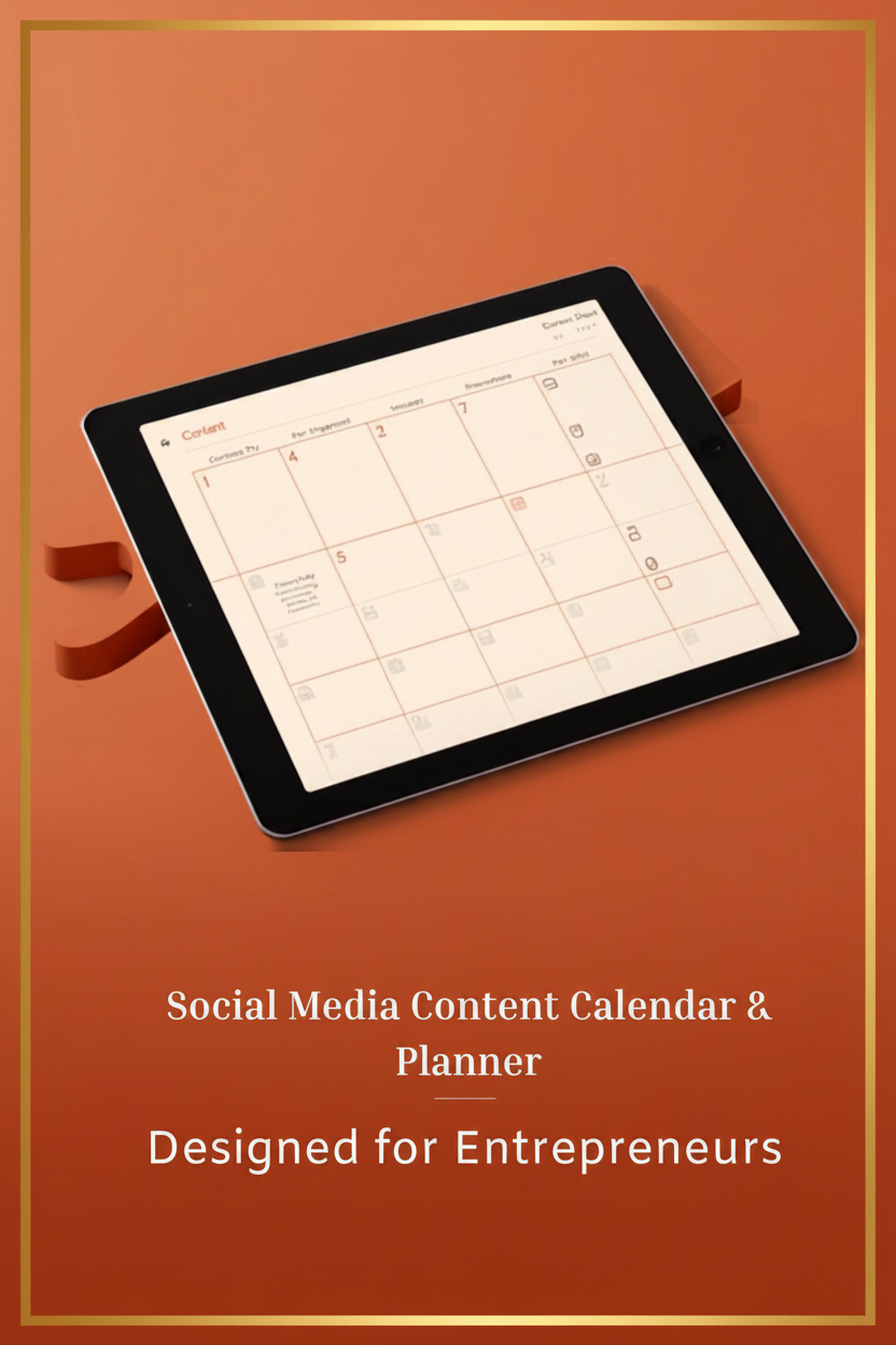 Social Media Kalender – goldener Rahmen