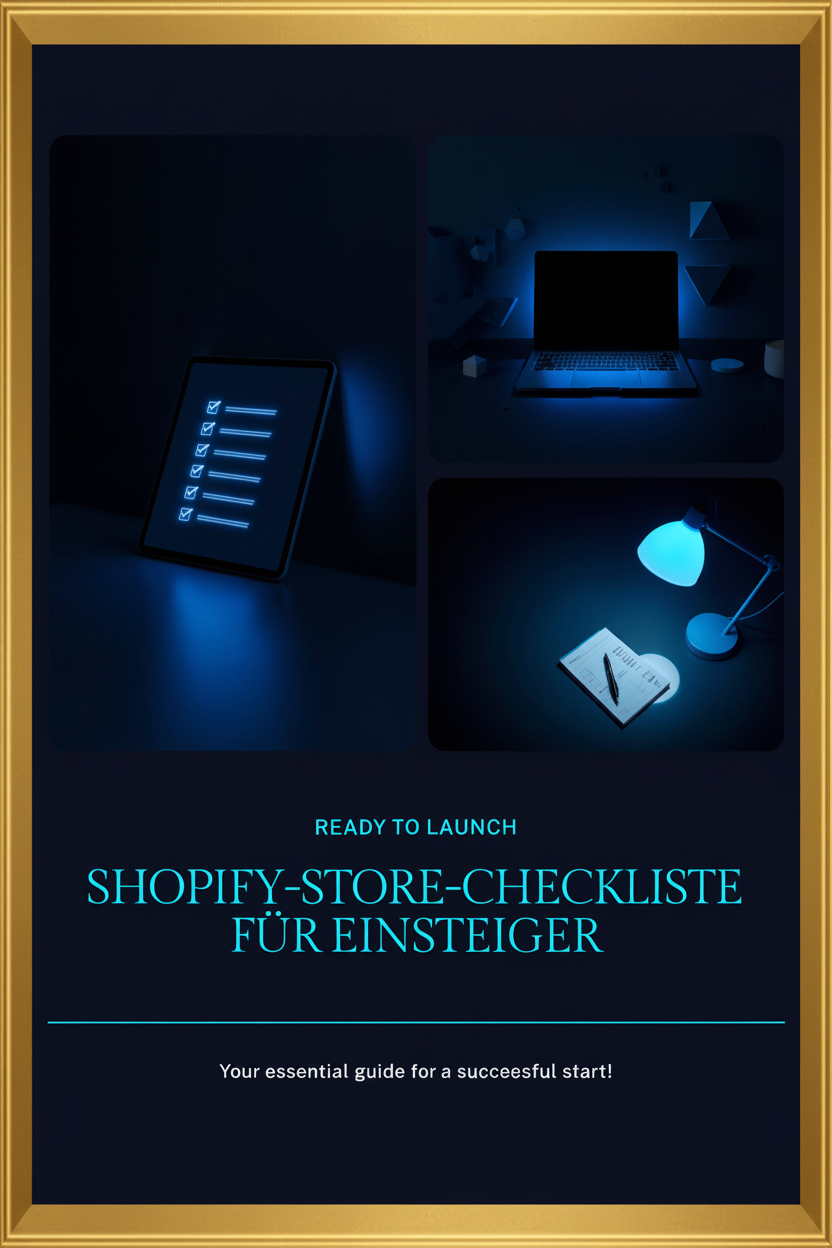 Shopify Checkliste – goldener Rahmen