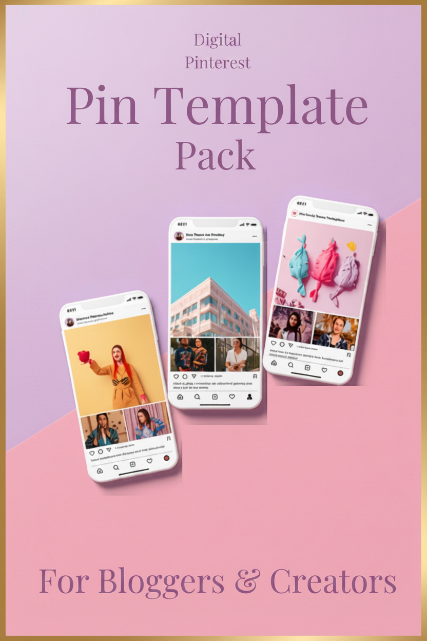 Pinterest Vorlagen-Set – goldener Rahmen