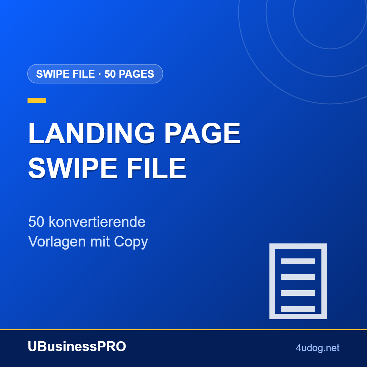 Landing Page Swipe File: 50 konvertierende Vorlagen mit Copy – Cover