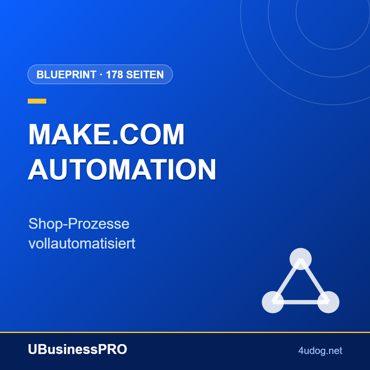 Make.com Automation Blueprint: Shop-Prozesse vollautomatisiert – Cover