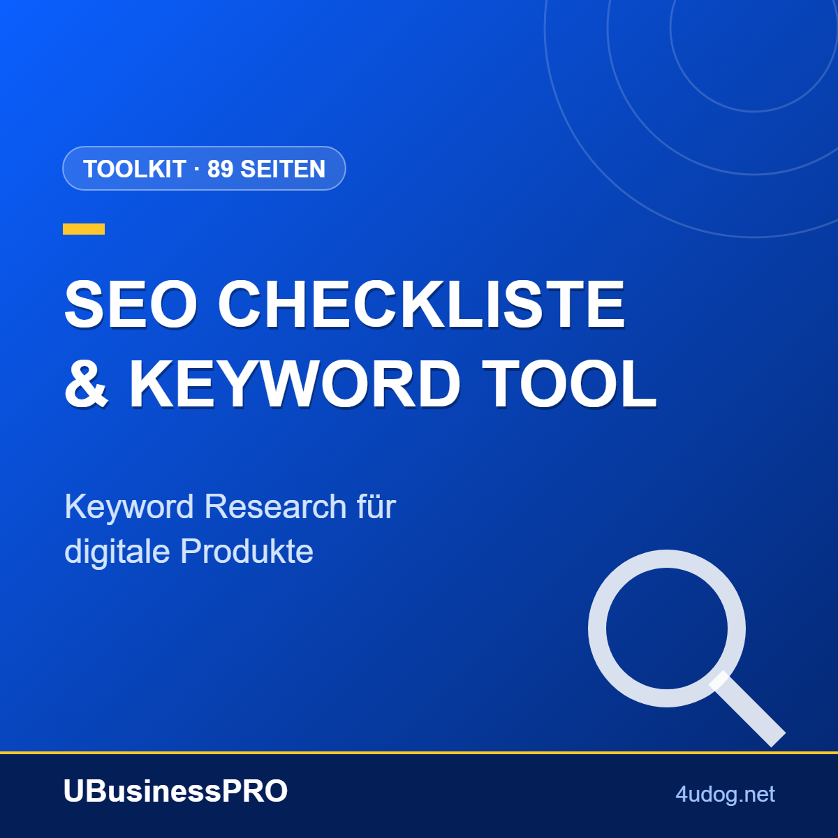 SEO Checkliste & Keyword Research Tool für digitale Produkte – Cover